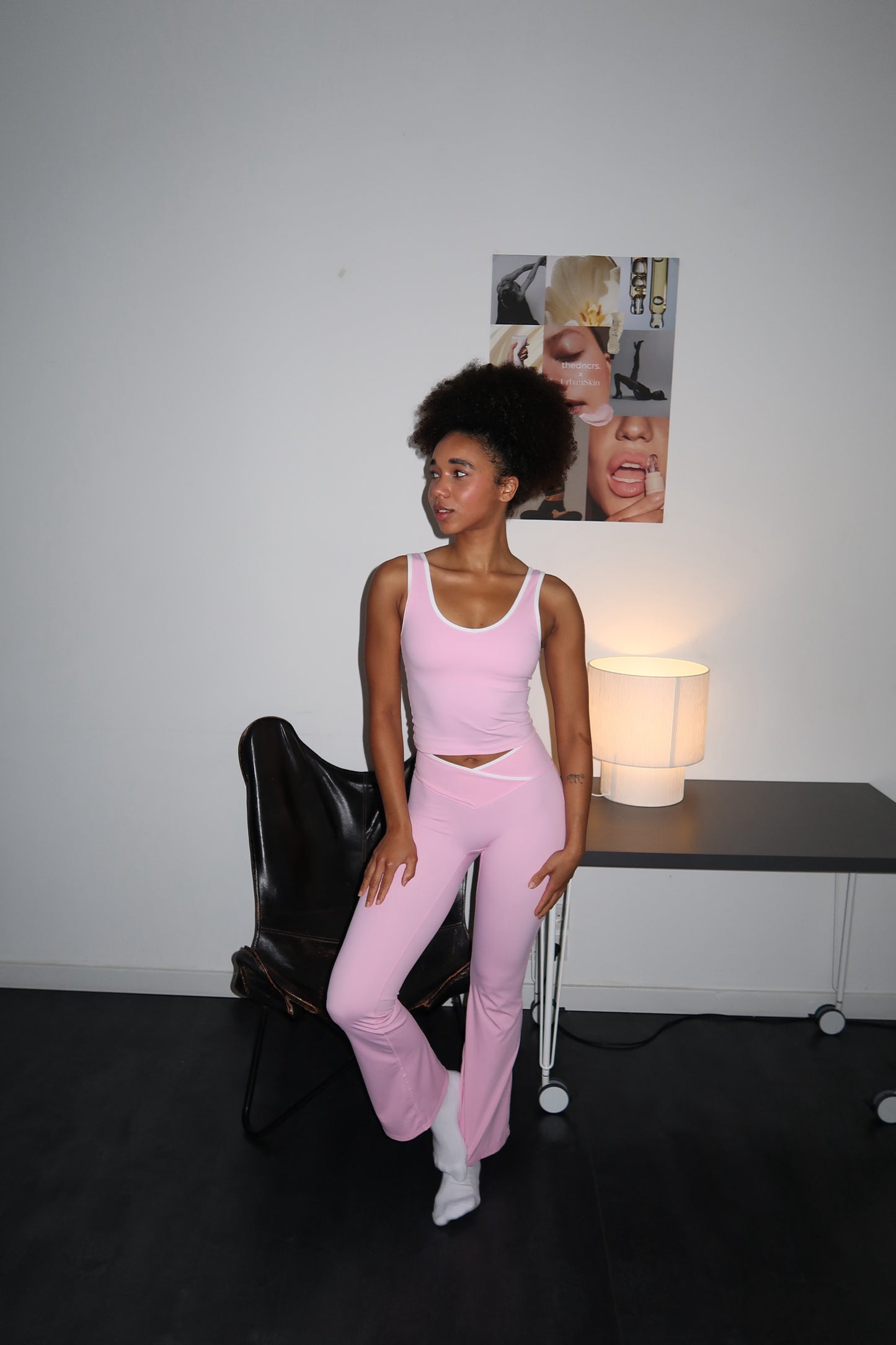 FLOW Tank Top + High-Waist Flare Leggings - Pink