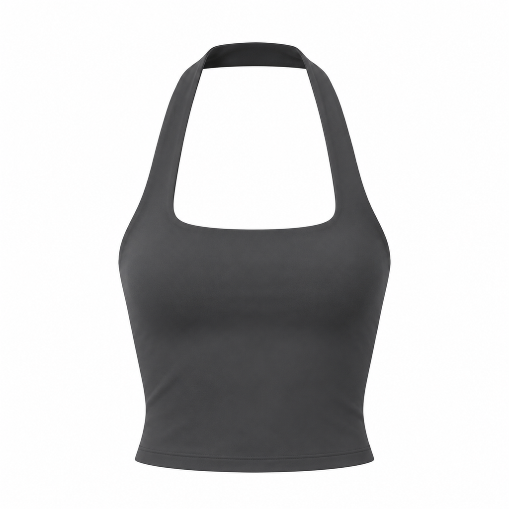 BLOOM Halter Tank Top - Grey - Humbl Her