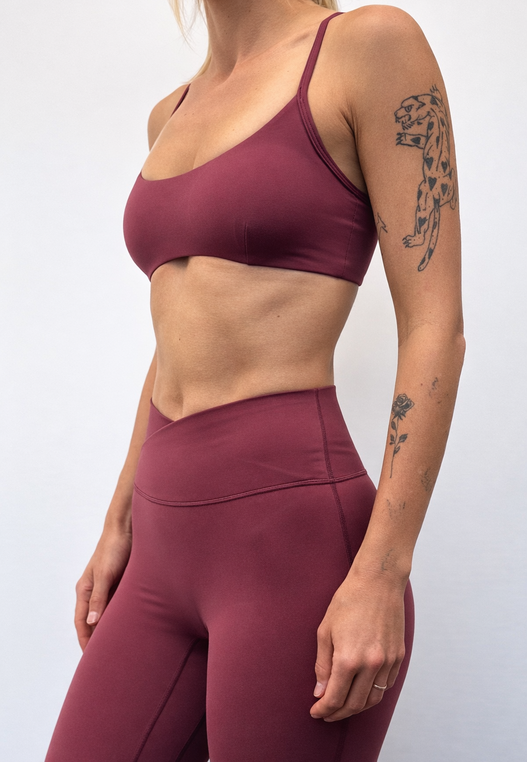 BALLET Convertible Strap Sports Bra – Cross-Back or Straight | Light-to-Medium Support - Burgundy - Humbl Her
