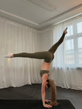 BALLET V-Waist High-Rise Leggings - Olive Green - Humbl Her