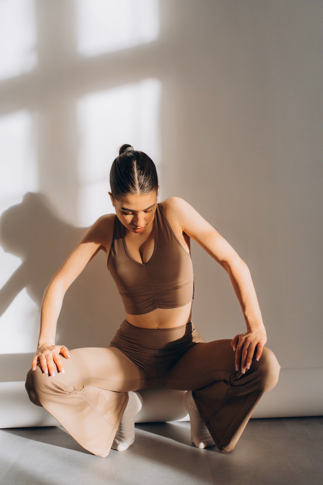 SIENA Sculpting Ruched Sports Bra + Mid Rise Flare Leggings - Humbl Her