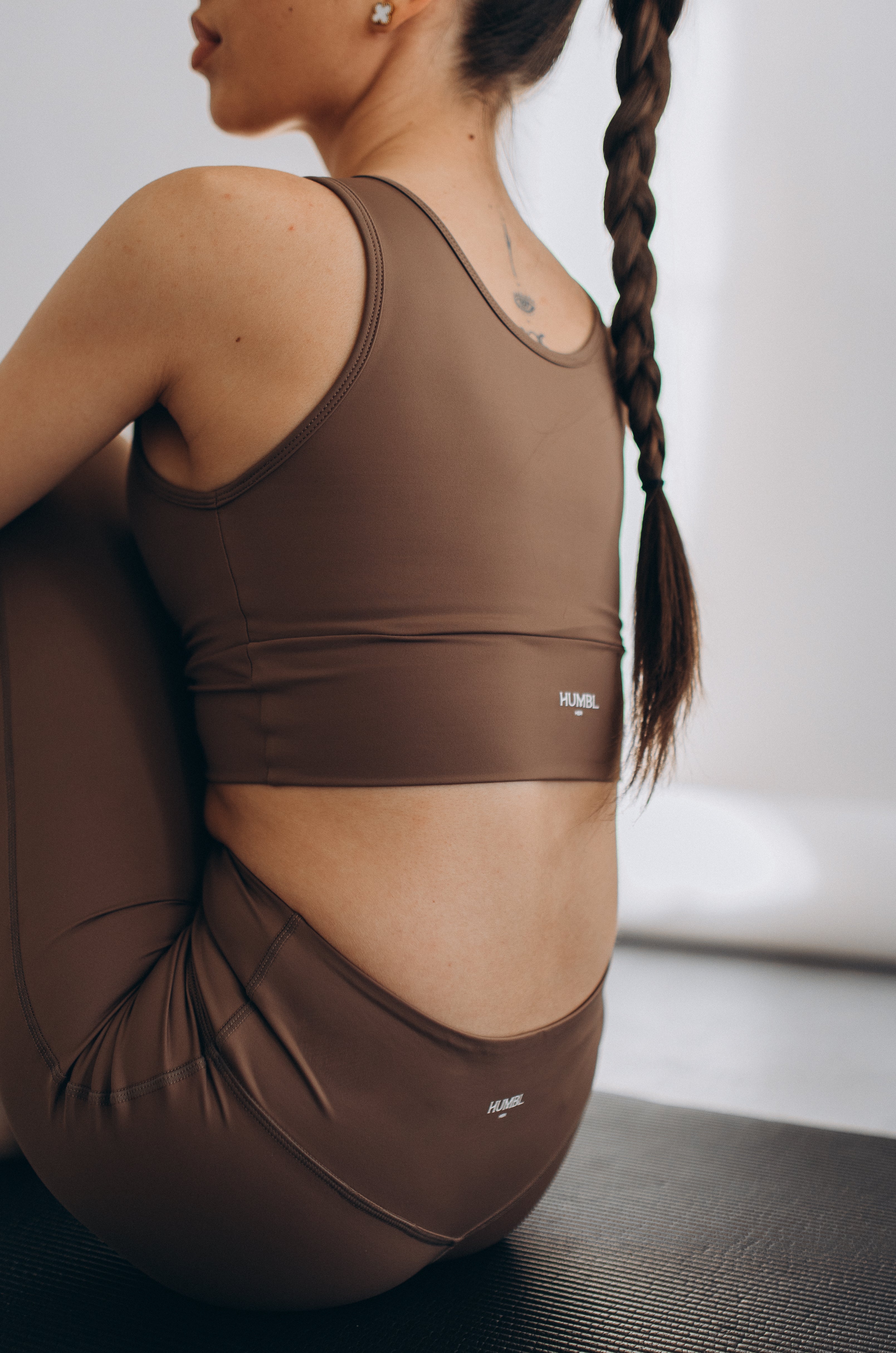SIENA Sculpting Ruched Sports Bra + Mid Rise Flare Leggings - Humbl Her