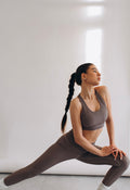 NUSA Ribbed Sports Bra + Mid Rise V-Waist 7/8 Leggings - Graphite - Humbl Her
