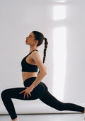 NUSA Ribbed Sports Bra + Mid Rise V-Waist 7/8 Leggings - Black - Humbl Her