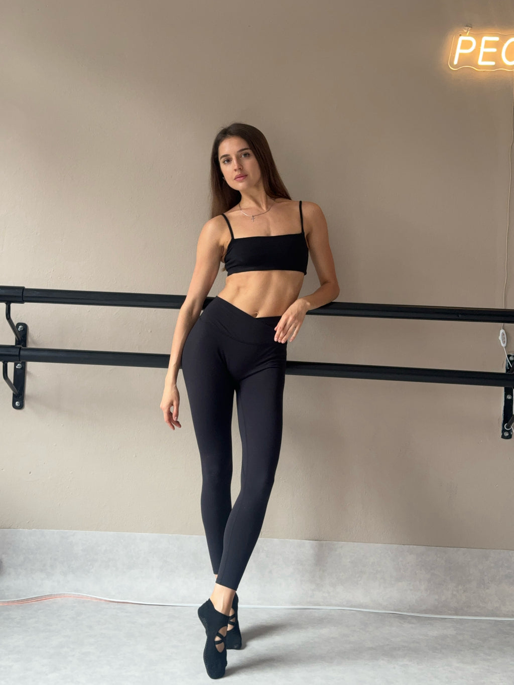 BALLET V-Waist High-Rise Straight Leggings - Humbl Her