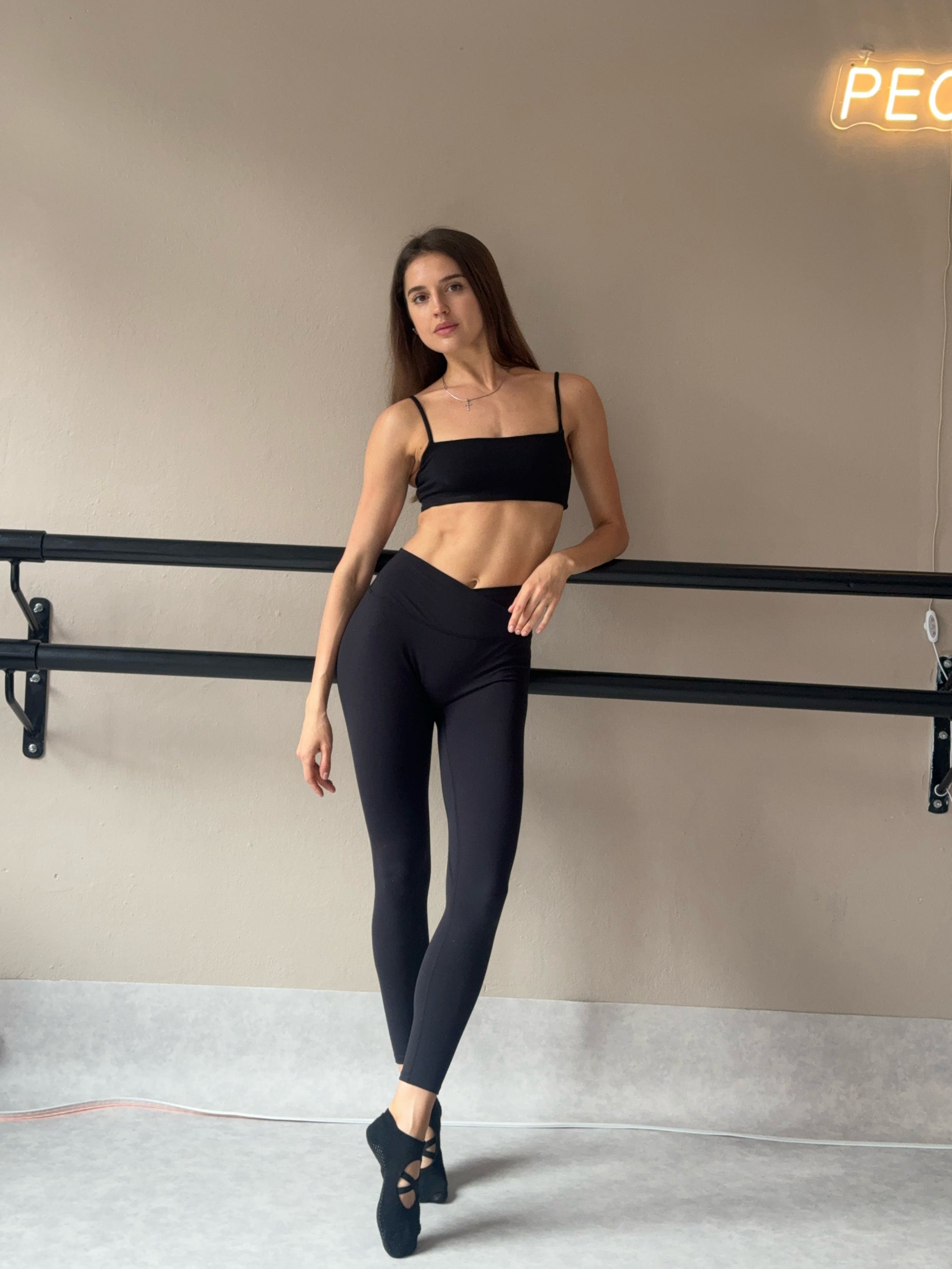 BALLET V-Waist High-Rise Straight Leggings - Humbl Her