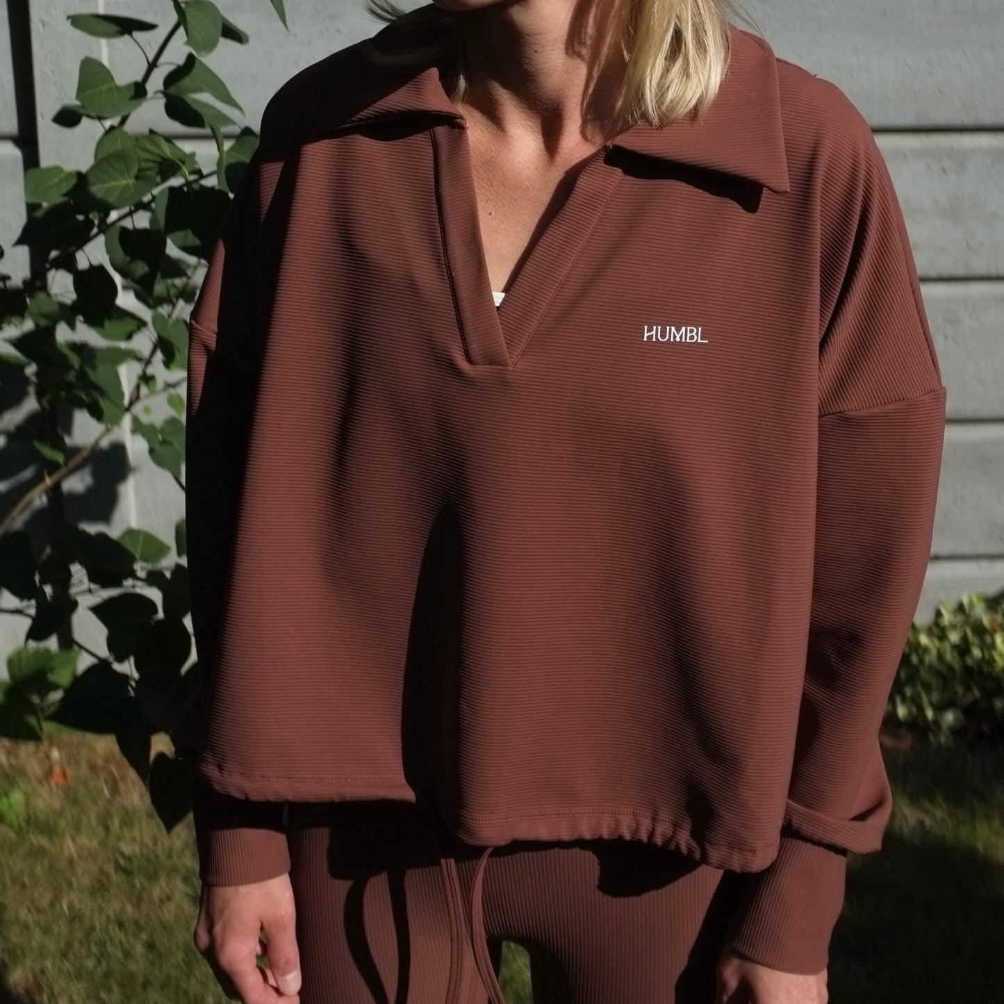 HARMONY Relaxed Fit Collared V-Neck Jumper
