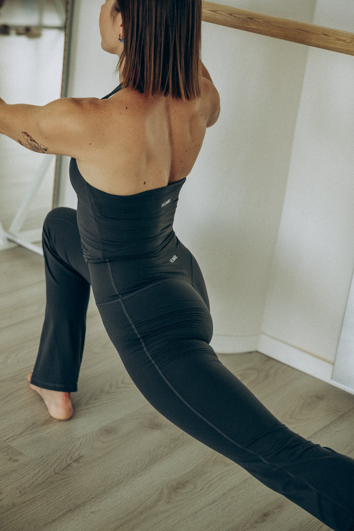 BLOOM High Waist Flare Leggings - Grey - Humbl Her