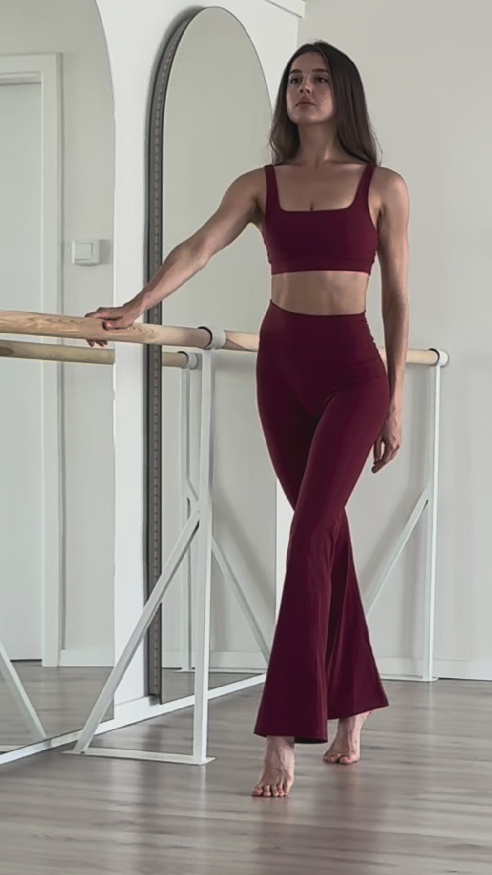 BLOOM High Waist Flare Leggings - Ruby