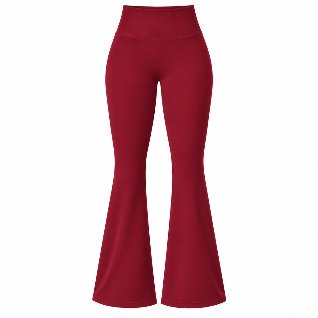 BLOOM High Waist Flare Leggings - Ruby - Humbl Her